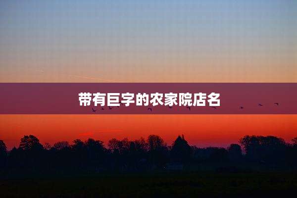 带有巨字的农家院店名