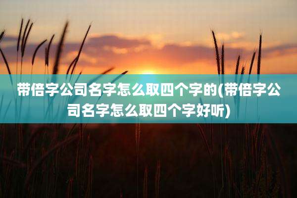 带倍字公司名字怎么取四个字的(带倍字公司名字怎么取四个字好听)