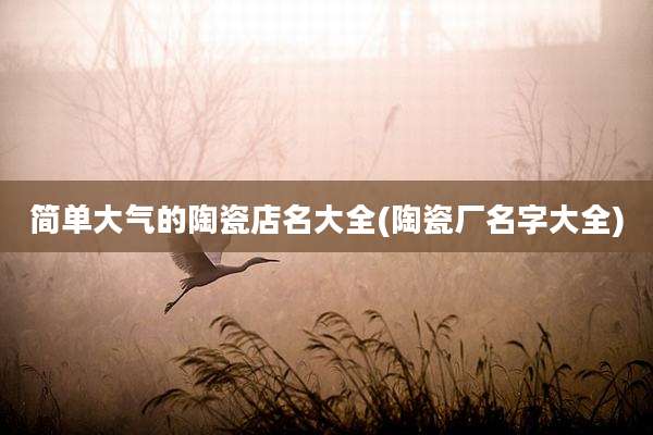 简单大气的陶瓷店名大全(陶瓷厂名字大全)