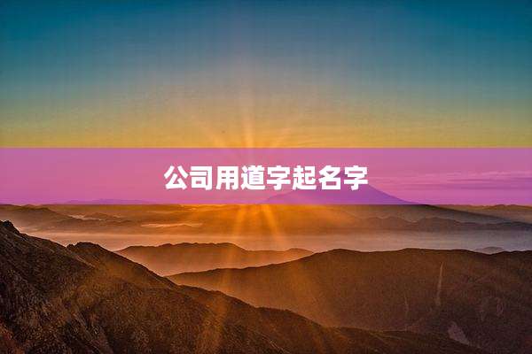 公司用道字起名字