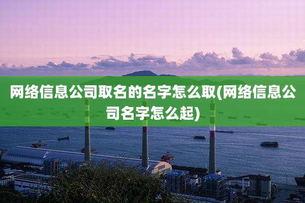 网络信息公司取名的名字怎么取(网络信息公司名字怎么起)