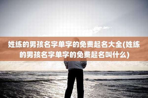 姓练的男孩名字单字的免费起名大全(姓练的男孩名字单字的免费起名叫什么)