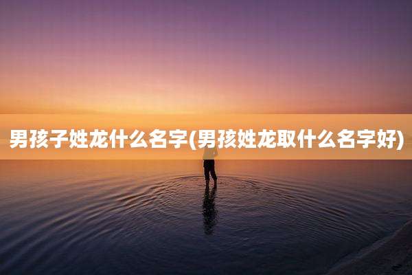 男孩子姓龙什么名字(男孩姓龙取什么名字好)