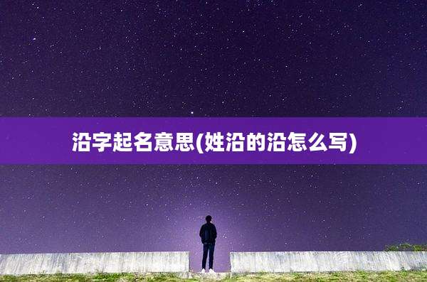沿字起名意思(姓沿的沿怎么写)