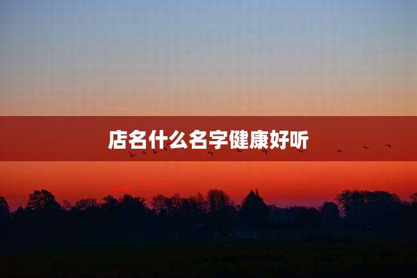 店名什么名字健康好听