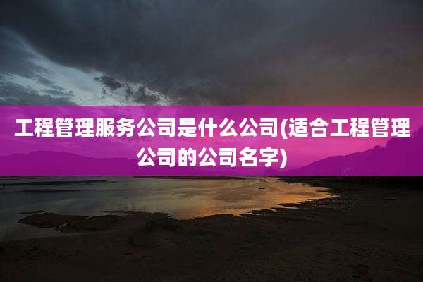 工程管理服务公司是什么公司(适合工程管理公司的公司名字)