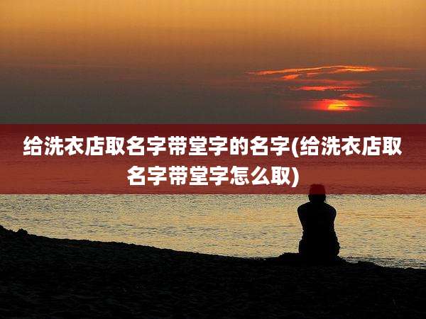 给洗衣店取名字带堂字的名字(给洗衣店取名字带堂字怎么取)