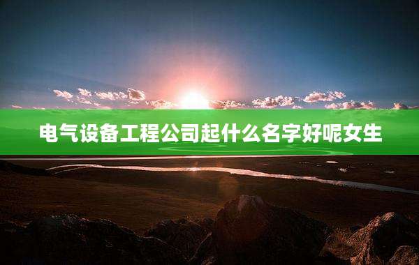 电气设备工程公司起什么名字好呢女生