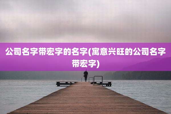 公司名字带宏字的名字(寓意兴旺的公司名字带宏字)