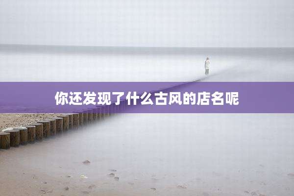 你还发现了什么古风的店名呢
