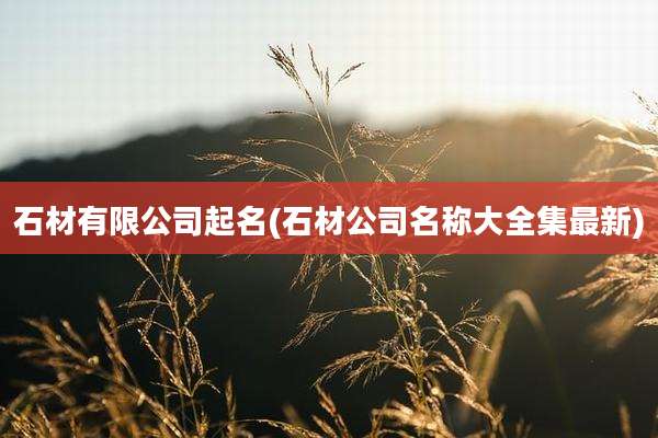 石材有限公司起名(石材公司名称大全集最新)