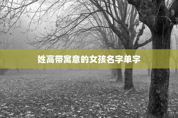 姓高带寓意的女孩名字单字