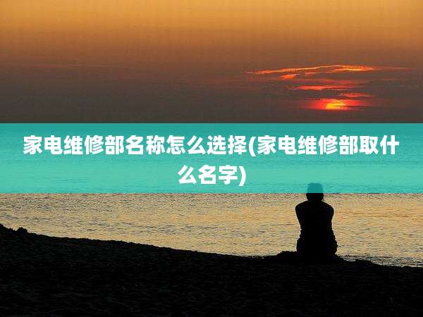 家电维修部名称怎么选择(家电维修部取什么名字)