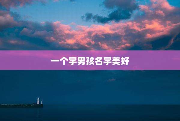 一个字男孩名字美好