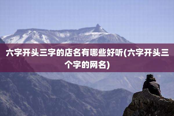 六字开头三字的店名有哪些好听(六字开头三个字的网名)