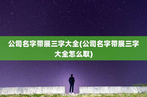 公司名字带展三字大全(公司名字带展三字大全怎么取)