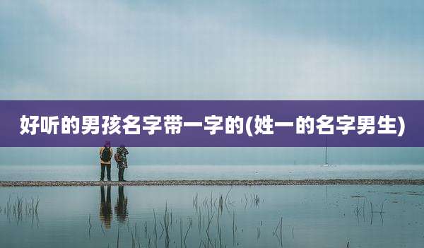 好听的男孩名字带一字的(姓一的名字男生)
