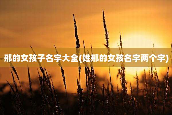 邢的女孩子名字大全(姓邢的女孩名字两个字)