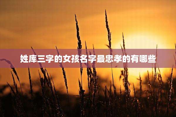 姓库三字的女孩名字最忠孝的有哪些