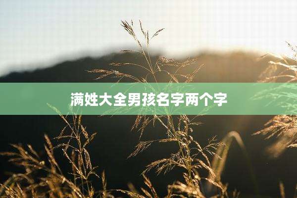 满姓大全男孩名字两个字