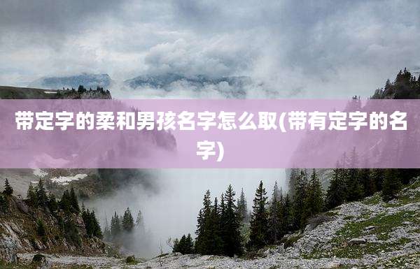 带定字的柔和男孩名字怎么取(带有定字的名字)