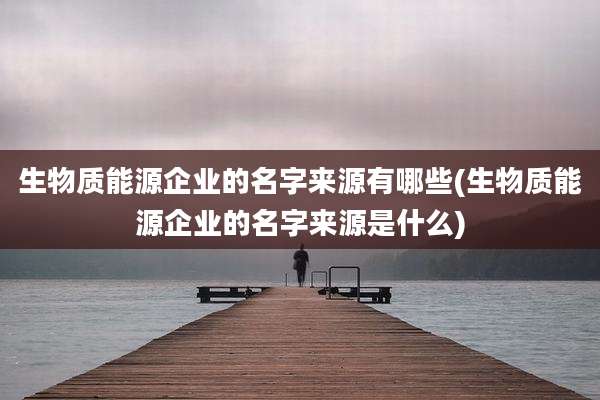 生物质能源企业的名字来源有哪些(生物质能源企业的名字来源是什么)