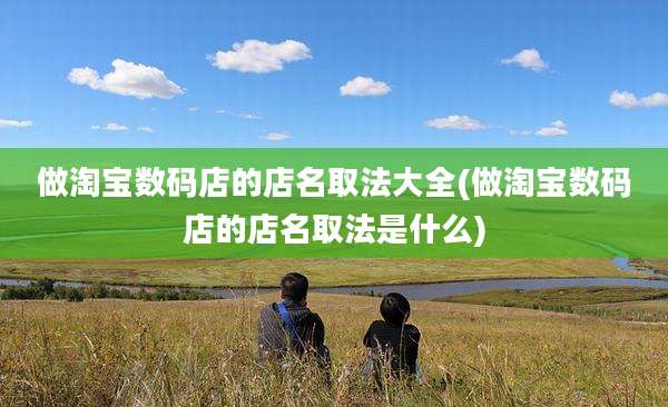 做淘宝数码店的店名取法大全(做淘宝数码店的店名取法是什么)