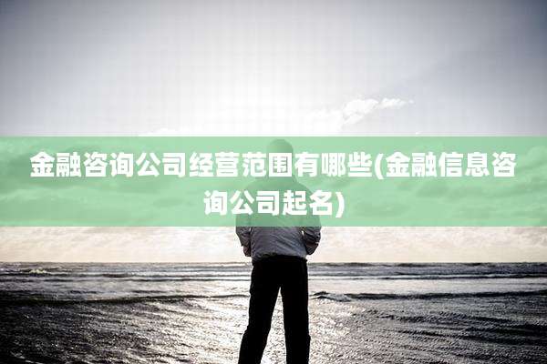 金融咨询公司经营范围有哪些(金融信息咨询公司起名)