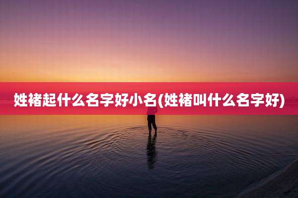 姓褚起什么名字好小名(姓褚叫什么名字好)