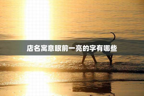 店名寓意眼前一亮的字有哪些