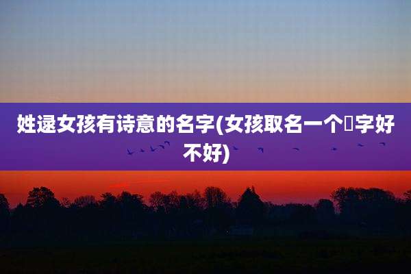 姓逯女孩有诗意的名字(女孩取名一个燚字好不好)