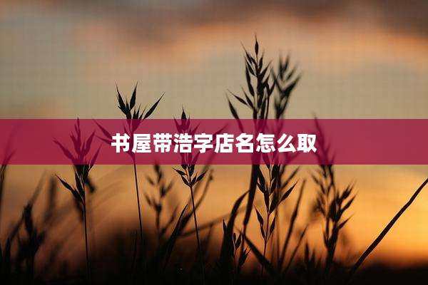 书屋带浩字店名怎么取