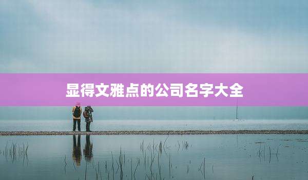 显得文雅点的公司名字大全