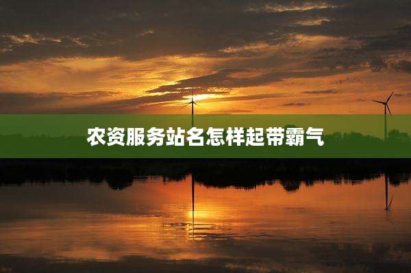 农资服务站名怎样起带霸气