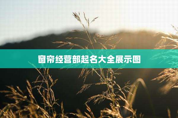 窗帘经营部起名大全展示图
