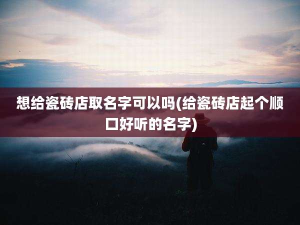 想给瓷砖店取名字可以吗(给瓷砖店起个顺口好听的名字)