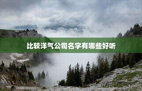 比较洋气公司名字有哪些好听