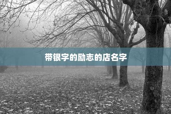 带银字的励志的店名字