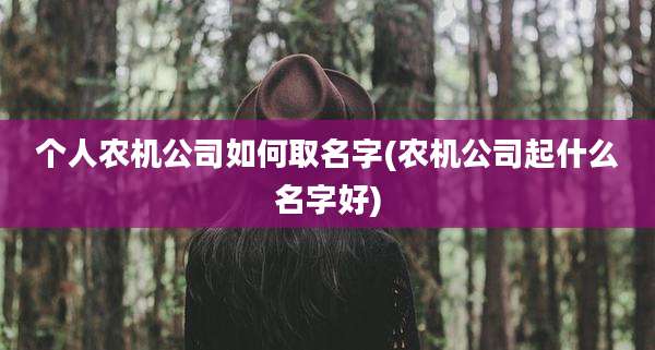 个人农机公司如何取名字(农机公司起什么名字好)