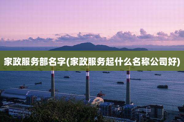 家政服务部名字(家政服务起什么名称公司好)