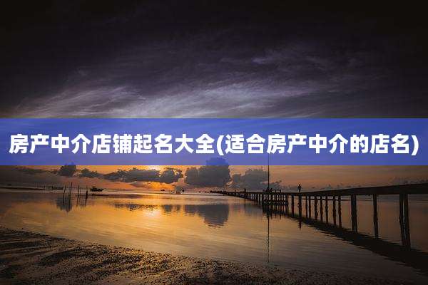 房产中介店铺起名大全(适合房产中介的店名)