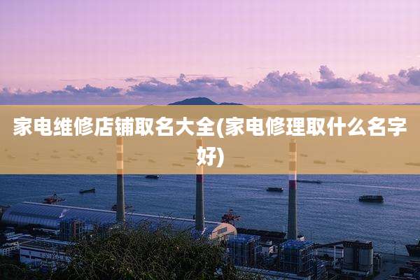 家电维修店铺取名大全(家电修理取什么名字好)