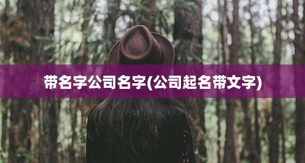 带名字公司名字(公司起名带文字)