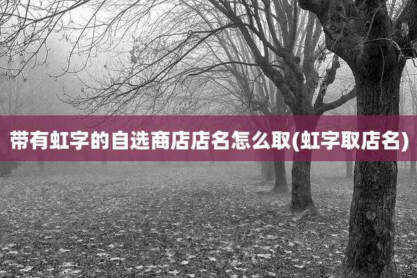 带有虹字的自选商店店名怎么取(虹字取店名)