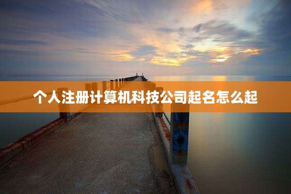 个人注册计算机科技公司起名怎么起