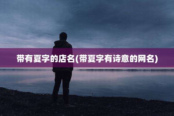 带有夏字的店名(带夏字有诗意的网名)