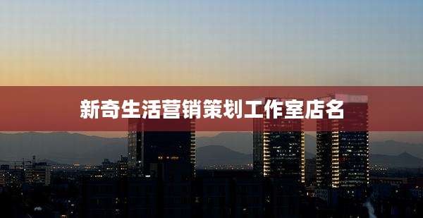新奇生活营销策划工作室店名
