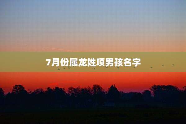 7月份属龙姓项男孩名字