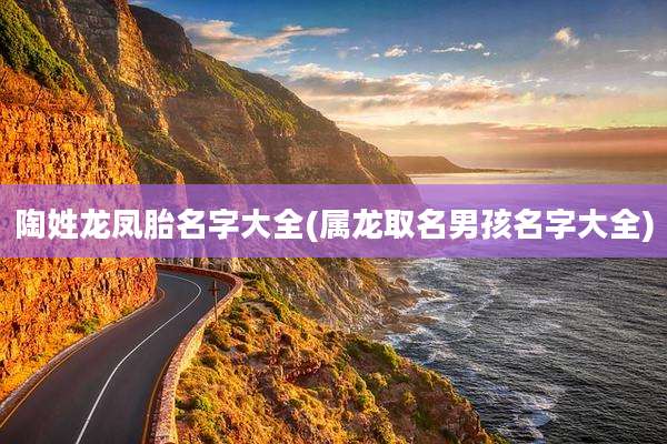 陶姓龙凤胎名字大全(属龙取名男孩名字大全)