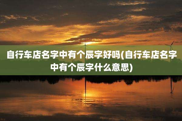 自行车店名字中有个辰字好吗(自行车店名字中有个辰字什么意思)